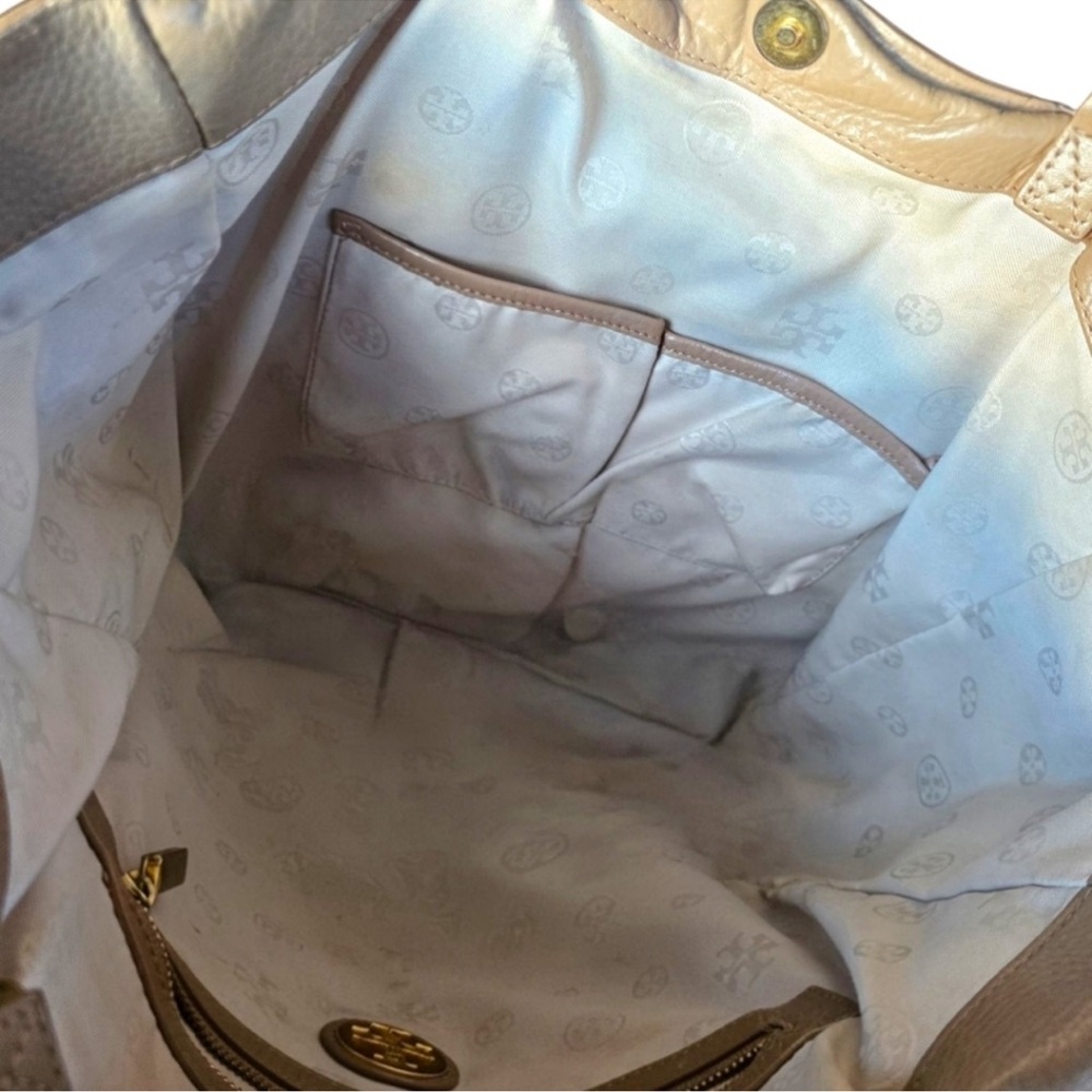 Tory Burch Gold and Brown Tote Bag - Picture 10 of 13